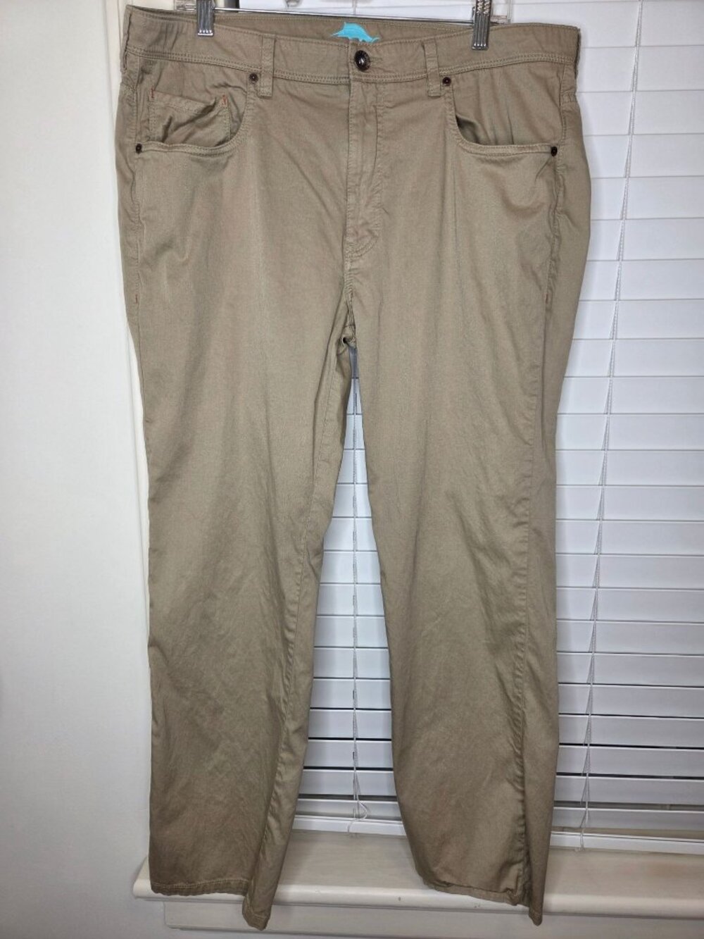 Tommy Bahama Mens Khaki Pants 38x30 Pima Cotton Blend Straight Leg Casual